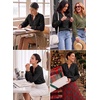 image:imageSidefeel Button Down Corduroy Blouses for WomenBlack