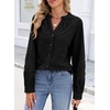 image:imageSidefeel Button Down Corduroy Blouses for WomenBlack