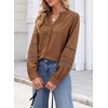 image:imageSidefeel Button Down Corduroy Blouses for WomenCoffee