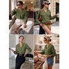 image:imageSidefeel Button Down Corduroy Blouses for WomenGreen