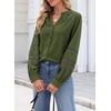 image:imageSidefeel Button Down Corduroy Blouses for WomenGreen