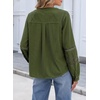 image:imageSidefeel Button Down Corduroy Blouses for WomenGreen