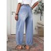image:imageSidefeel High Waisted Barrel Jeans for Women TrendyIceland Blue
