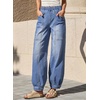 image:imageSidefeel High Waisted Barrel Jeans for Women TrendyIceland Blue