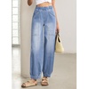 image:imageSidefeel High Waisted Barrel Jeans for Women TrendyIceland Blue