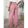image:imageSidefeel High Waisted Barrel Jeans for Women TrendyPink Brown Dots