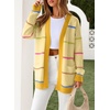 image:imageSidefeel Open Front Striped Cardigan Sweaters for WomenBanana Cream