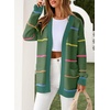 image:imageSidefeel Open Front Striped Cardigan Sweaters for WomenBlackish Green