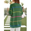 image:imageSidefeel Open Front Striped Cardigan Sweaters for WomenBlackish Green