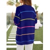 image:imageSidefeel Open Front Striped Cardigan Sweaters for WomenBluing