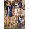 image:imageSidefeel Open Front Striped Cardigan Sweaters for WomenBluing