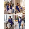 image:imageSidefeel Open Front Striped Cardigan Sweaters for WomenBluing