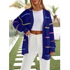 image:imageSidefeel Open Front Striped Cardigan Sweaters for WomenBluing