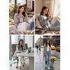 image:imageSidefeel Open Front Striped Cardigan Sweaters for WomenGray