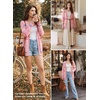 image:imageSidefeel Open Front Striped Cardigan Sweaters for WomenPink