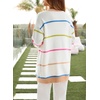image:imageSidefeel Open Front Striped Cardigan Sweaters for WomenWhite