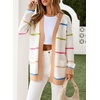 image:imageSidefeel Open Front Striped Cardigan Sweaters for WomenWhite