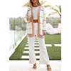 image:imageSidefeel Open Front Striped Cardigan Sweaters for WomenWhite