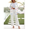 image:imageSidefeel Open Front Striped Cardigan Sweaters for WomenWhite Beige