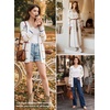 image:imageSidefeel Open Front Striped Cardigan Sweaters for WomenWhite Beige