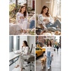 image:imageSidefeel Open Front Striped Cardigan Sweaters for WomenWhite Beige