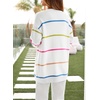 image:imageSidefeel Open Front Striped Cardigan Sweaters for WomenWhite Beige
