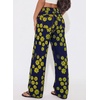 image:imageSidefeel Wide Leg Jeans for Women Flocking Flower High Waist Denim PantsGold