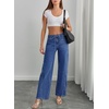 image:imageSidefeel Wide Leg Low Rise Jeans for Women TrendyDark Blue