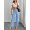 image:imageSidefeel Wide Leg Low Rise Jeans for Women TrendyIceland Blue