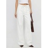 image:imageSidefeel Wide Leg Low Rise Jeans for Women TrendyWhite