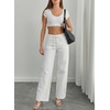 image:imageSidefeel Wide Leg Low Rise Jeans for Women TrendyWhite