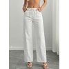 image:imageSidefeel Wide Leg Low Rise Jeans for Women TrendyWhite
