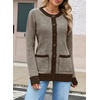 image:imageSidefeel Womens Button Down Plaid Cardigan Sweater Fall OutfitChicory Coffee