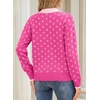 image:imageSidefeel Womens Button Up Collared Knit Cardigan SweatersRose Red