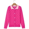 image:imageSidefeel Womens Button Up Collared Knit Cardigan SweatersRose Red