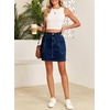 image:imageSidefeel Womens Cargo Pocket Straight Denim SkirtBluing