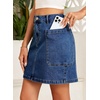image:imageSidefeel Womens Cargo Pocket Straight Denim SkirtDark Blue
