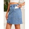 image:imageSidefeel Womens Cargo Pocket Straight Denim SkirtIceland Blue