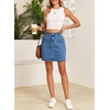 image:imageSidefeel Womens Cargo Pocket Straight Denim SkirtLight Blue