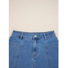 image:imageSidefeel Womens Cargo Pocket Straight Denim SkirtLight Blue