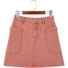 image:imageSidefeel Womens Cargo Pocket Straight Denim SkirtMineral Red