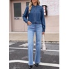 image:imageSidefeel Womens Denim Shirt Button Down Long Sleeve Jean Blouses TopsBlue