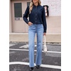 image:imageSidefeel Womens Denim Shirt Button Down Long Sleeve Jean Blouses TopsDark Blue