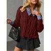 image:imageSidefeel Womens Fall Sweaters Collared Jumper TopsBurgundy