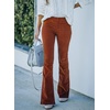 image:imageSidefeel Womens Flare Corduroy Pants Elastic Waist TrousersA Brown