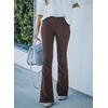 image:imageSidefeel Womens Flare Corduroy Pants Elastic Waist TrousersA Deep Brown
