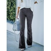 image:imageSidefeel Womens Flare Corduroy Pants Elastic Waist TrousersA Gray