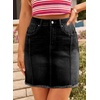 image:imageSidefeel Womens High Waist Seam Line Denim SkirtBlack