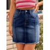 image:imageSidefeel Womens High Waist Seam Line Denim SkirtBluing