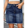 image:imageSidefeel Womens High Waist Seam Line Denim SkirtBluing